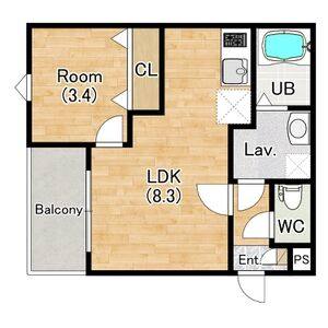 1LDK 間取り図