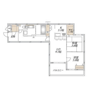 2LDK 間取り図