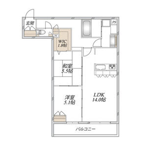 2LDK 間取り図
