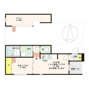 1LDK 間取り図