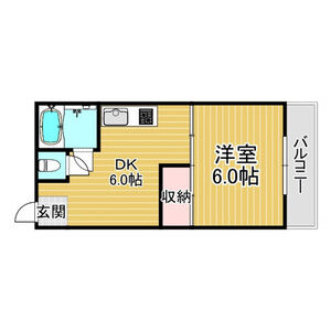 1DK 間取り図