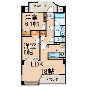 2LDK 間取り図