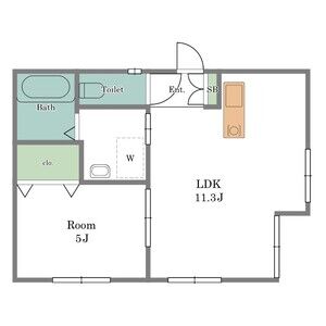 1LDK 間取り図