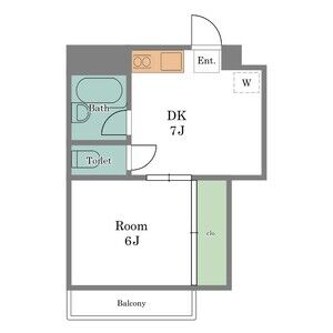 1DK 間取り図