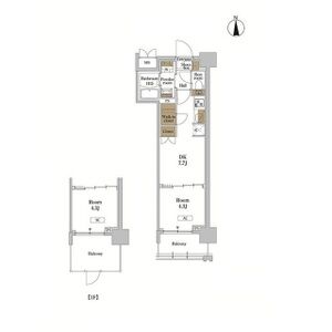 1DK 間取り図