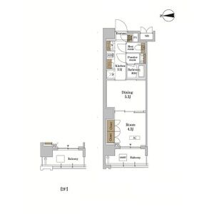 1DK 間取り図