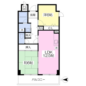 2LDK 間取り図