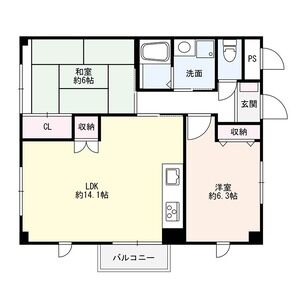 2LDK 間取り図