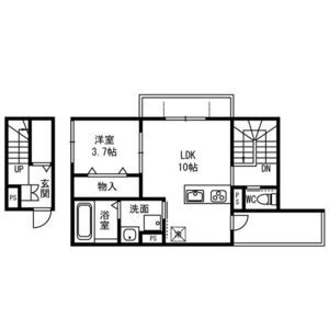 1LDK 間取り図