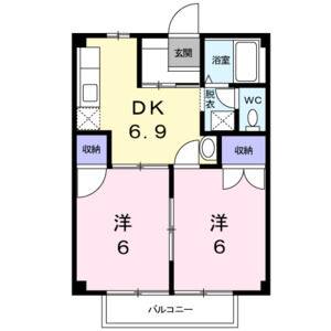 2DK 間取り図