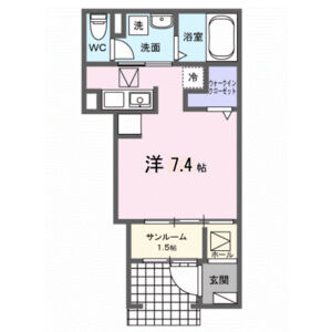 1K 間取り図