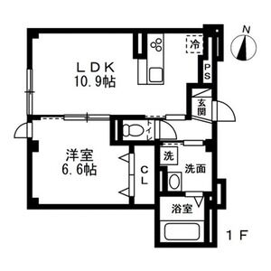 1LDK 間取り図
