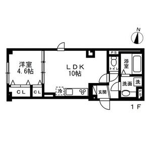 1LDK 間取り図