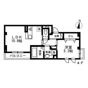 1LDK 間取り図