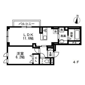 1LDK 間取り図