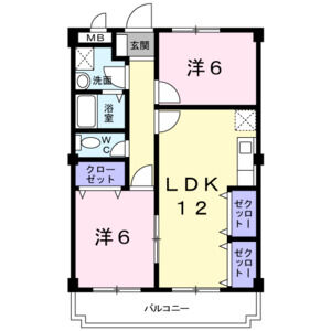 2LDK 間取り図