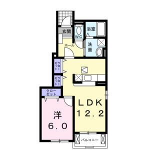 1LDK 間取り図
