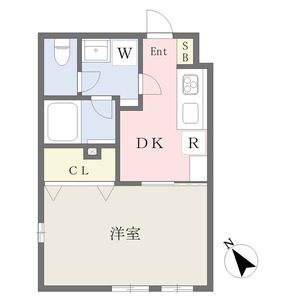 1DK 間取り図