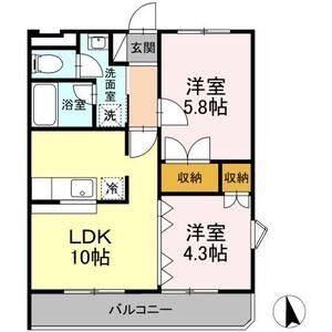 2LDK 間取り図