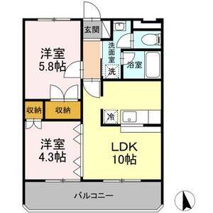 2LDK 間取り図
