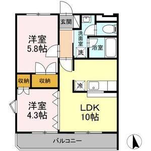 2LDK 間取り図