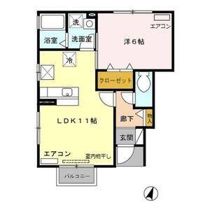 1LDK 間取り図