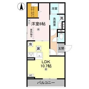 1LDK 間取り図