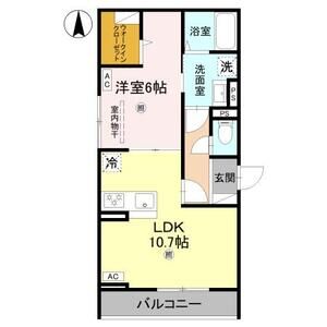 1LDK 間取り図
