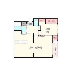 1LDK 間取り図