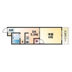 1DK 間取り図