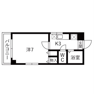 1K 間取り図