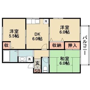 3DK 間取り図
