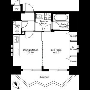 1DK 間取り図