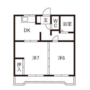 2DK 間取り図