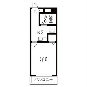 1K 間取り図