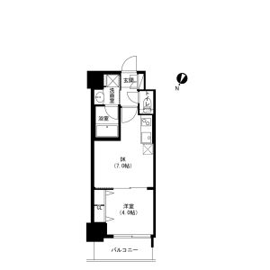 1DK 間取り図