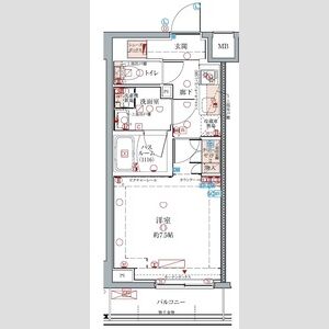 1K 間取り図