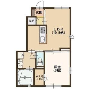 1LDK 間取り図