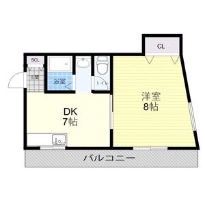 1DK 間取り図