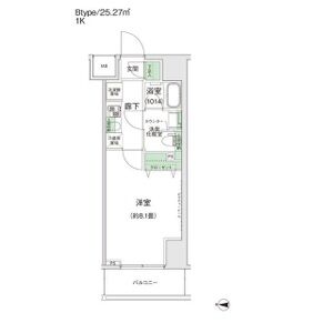 1K 間取り図