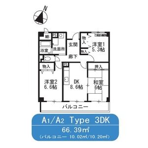 3DK 間取り図