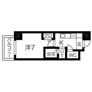 1K 間取り図