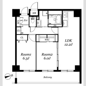 2LDK 間取り図