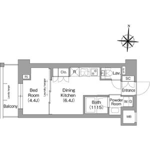 1DK 間取り図