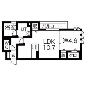 1LDK 間取り図