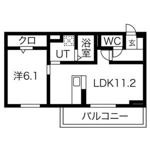 1LDK 間取り図
