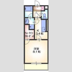 1K 間取り図
