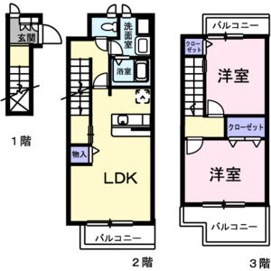 2LDK 間取り図