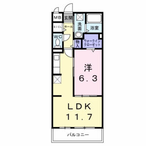 1LDK 間取り図