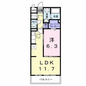 1LDK 間取り図